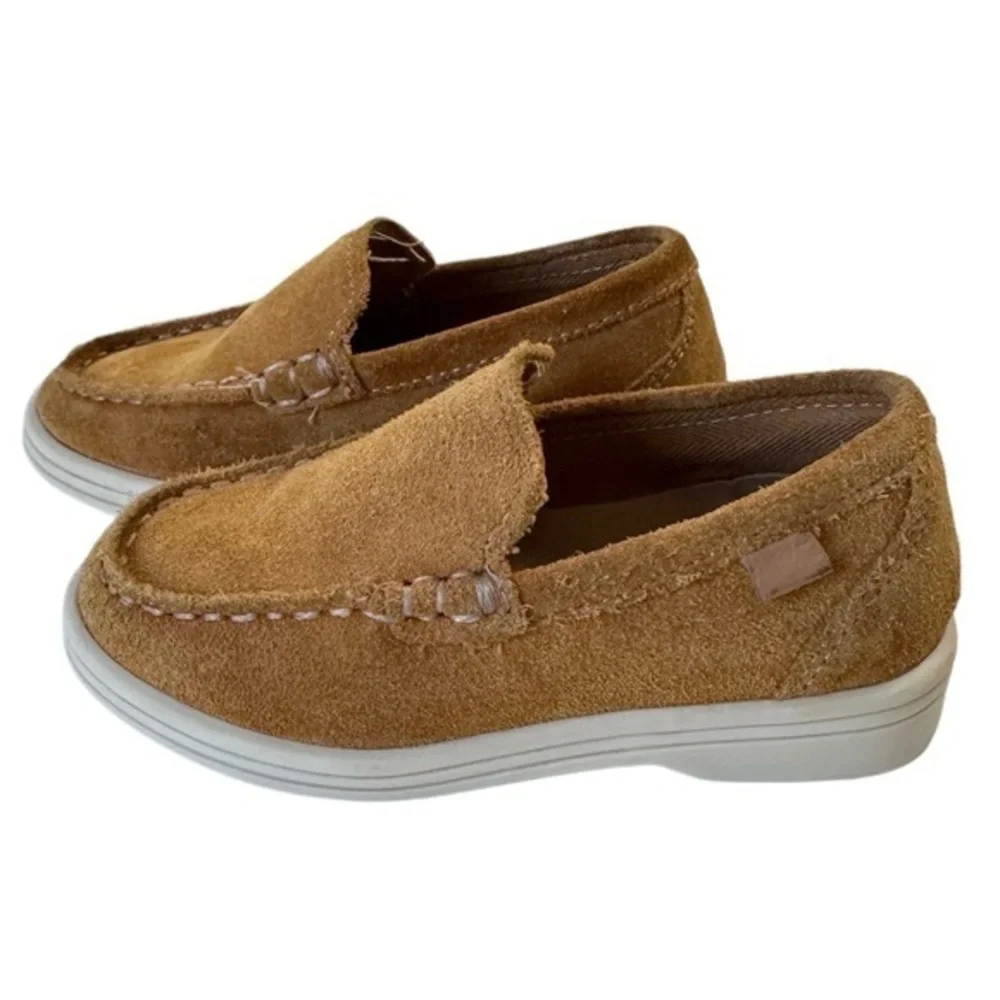 Zara Suede Slip On Loafers Tan Kids Shoes 23 EU